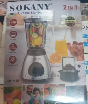 Sokany 2in1 Blender With Grinder 1.5l Glass Jar-400w