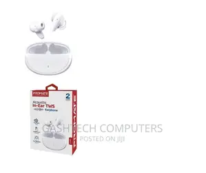 White Compact Bluetooth V5.1 TWS IPX5 Earphones,
