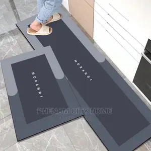 2pcs Kitchen Mats With Rubber Bottom