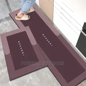 2pcs Kitchen Mats With Rubber Bottom
