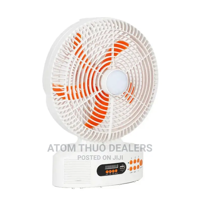 12inch Solar Rechargeable Fan- Solar Panel
-FM -BT-USB Port