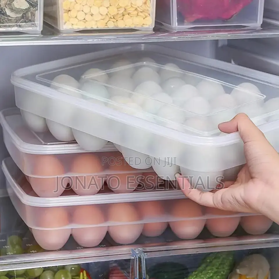 34 Eggs Tray Container Storage Box With Lid