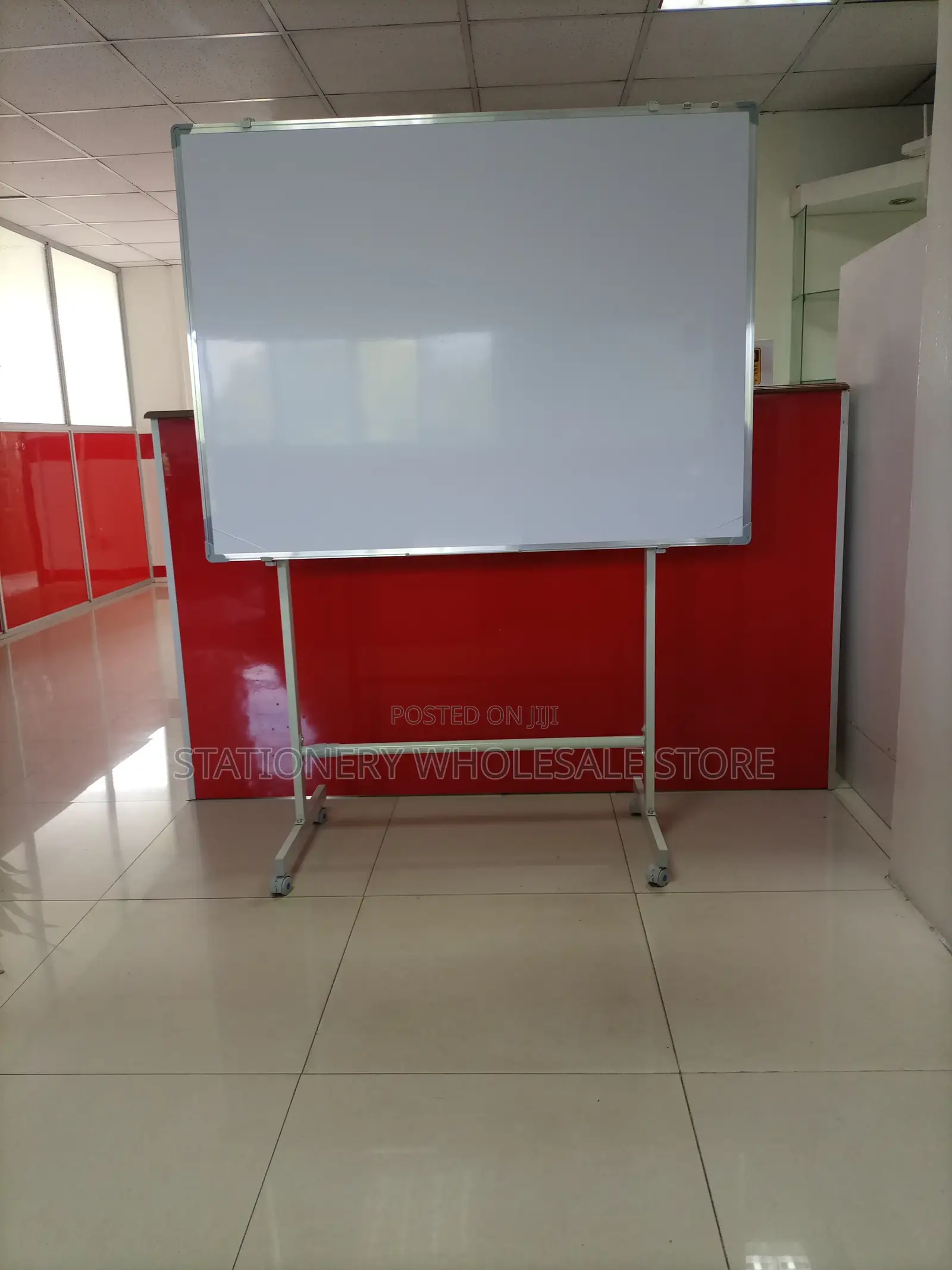 White Board With Wheeled Stand 0.9m X 1.2m