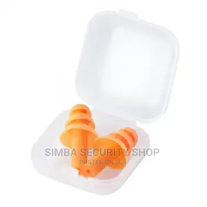 Silicon Ear Plugs Protection With Plastic Case Orange Box