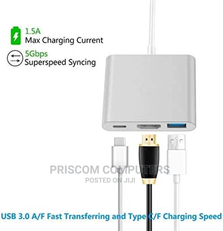 Type C 3 in 1 Usb Hdmi Type C Converter Adapter, Type C Hdmi