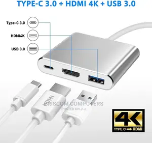 USB C to HDMI Multiport Adapter, 3-in-1 Type-C Hub Converter