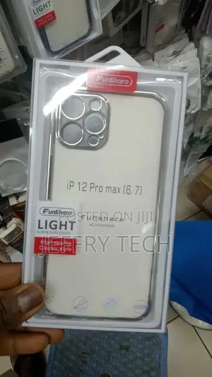 Fonefunshop for iPhone 12 Pro - Clear Silicone Case With Bla