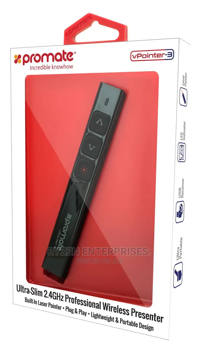 Promate 2.4ghz Wireless Presenter Laser Pointer