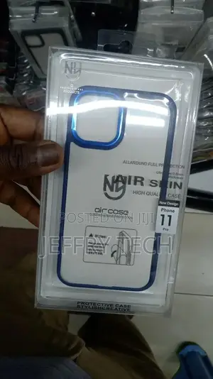 iPhone 11 Square Border Case | Transparent Case Cover Blue