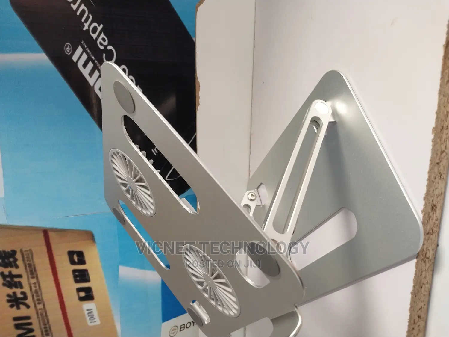 Metallic Adjustable Laptop Stand With Two Cooling Funs