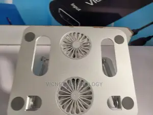 Metallic Adjustable Laptop Stand With Two Cooling Funs