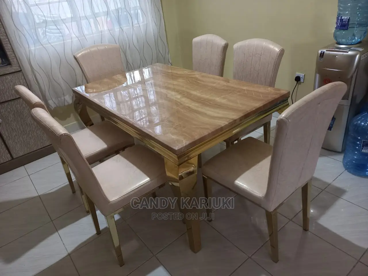 Pure Marble 6 Seater Dining Table Set