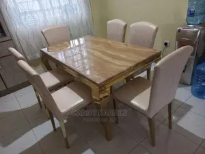 Pure Marble 6 Seater Dining Table Set