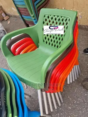 Plastic Arm Chair With Chrome Tubing Legs