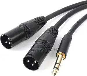 6.35mm (1/4inch) TRS Male Plug to 2 Dual XLR Male Microphon