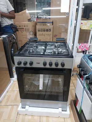 Von Cooker 4 Gas + 1 Electric Oven - Grey 60*55 Gas Sensor, Turbo Fan