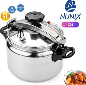 Nunix Pressure Cooker - Explosion Proof - 5 Litres - Silver