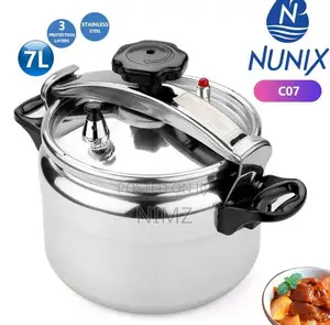 Nunix Pressure Cooker - Explosion Proof - 7 Litres - Silver