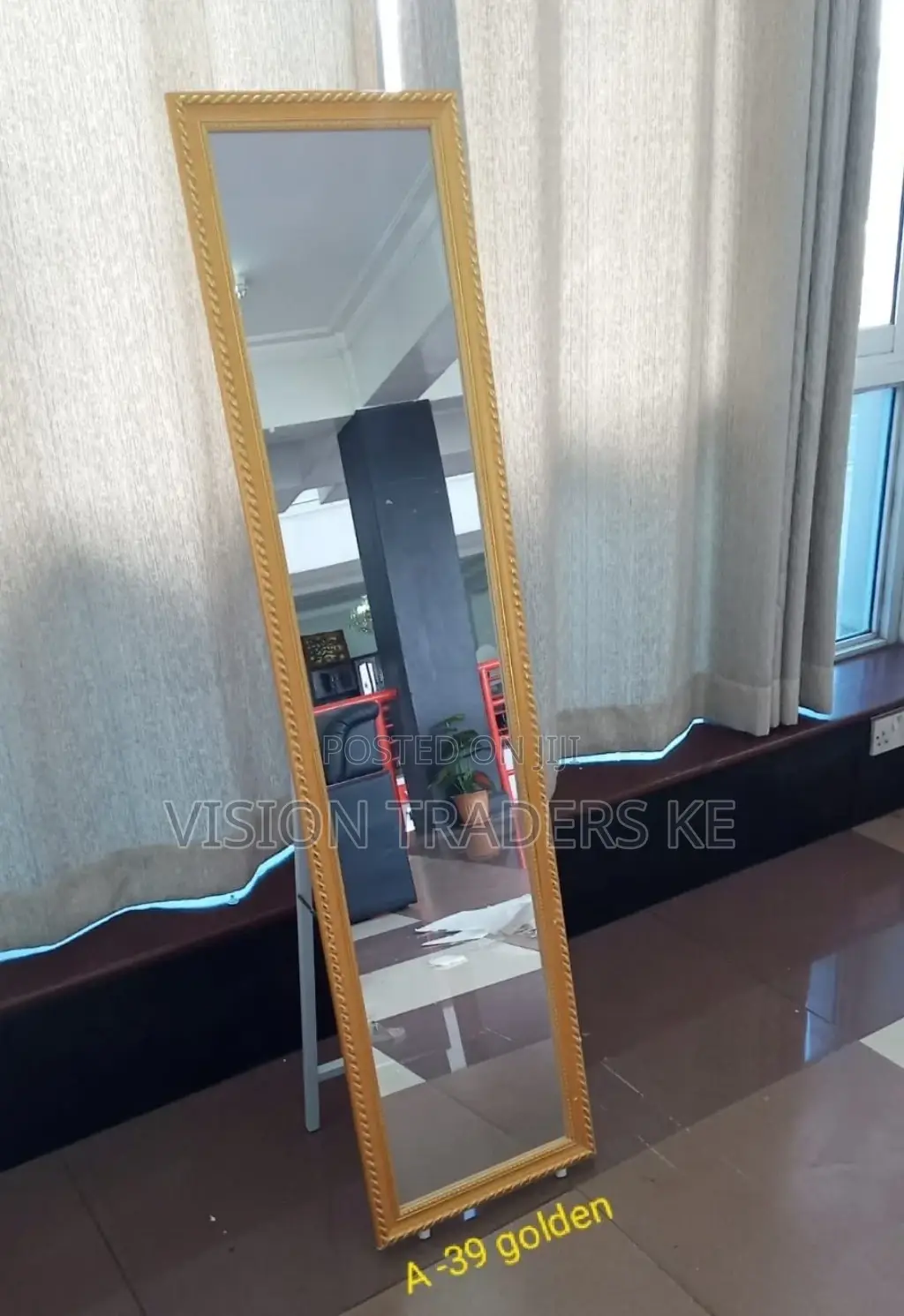 Portable Standing Dressing Mirror a-39{Golden}