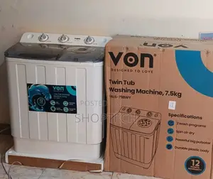 Von 7.5kgs Twin Tub Washing Machine