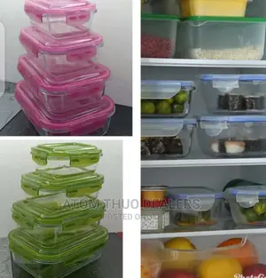 4pcs Glass Rectangle Storage Bowl 400ml,630ml,1000ml,1480ml.