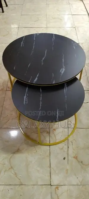 Marble Nesting Coffee Table (Glass Effect)Black