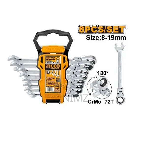Quality Ingco 8 PCS Flexible Ratchet Spanner Set