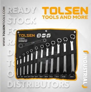 QUALITY Tolsen Double Ring Spanners Set 12 Pieces