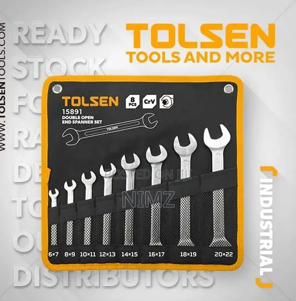 Tolsen Double Open End Spanner Set 8 Pieces
