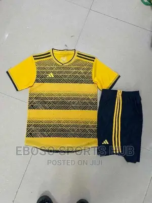 Yellow Black Adidas Football Uniform