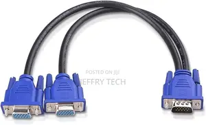 VGA Splitter Cable Dual VGA Monitor Y Cable 1 Male to 2 Fema