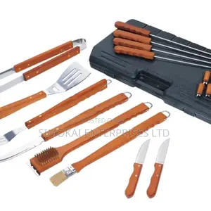 Alva 21pc Deluxe Wood-Handled BBQ / Braai Tool Set