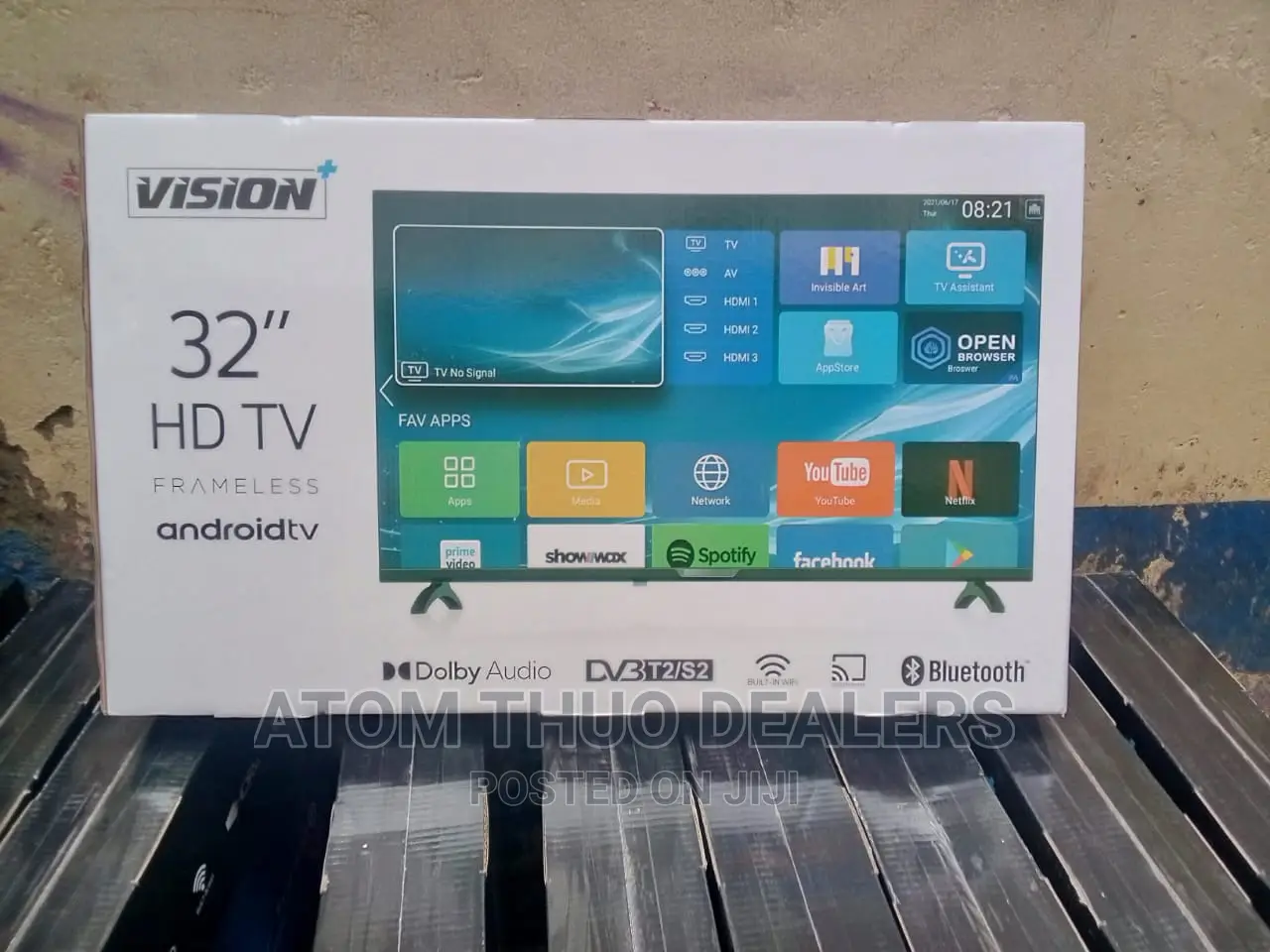 Vision Plus 32 Inch, Bluetooth, Frameless Smart Android Tv.