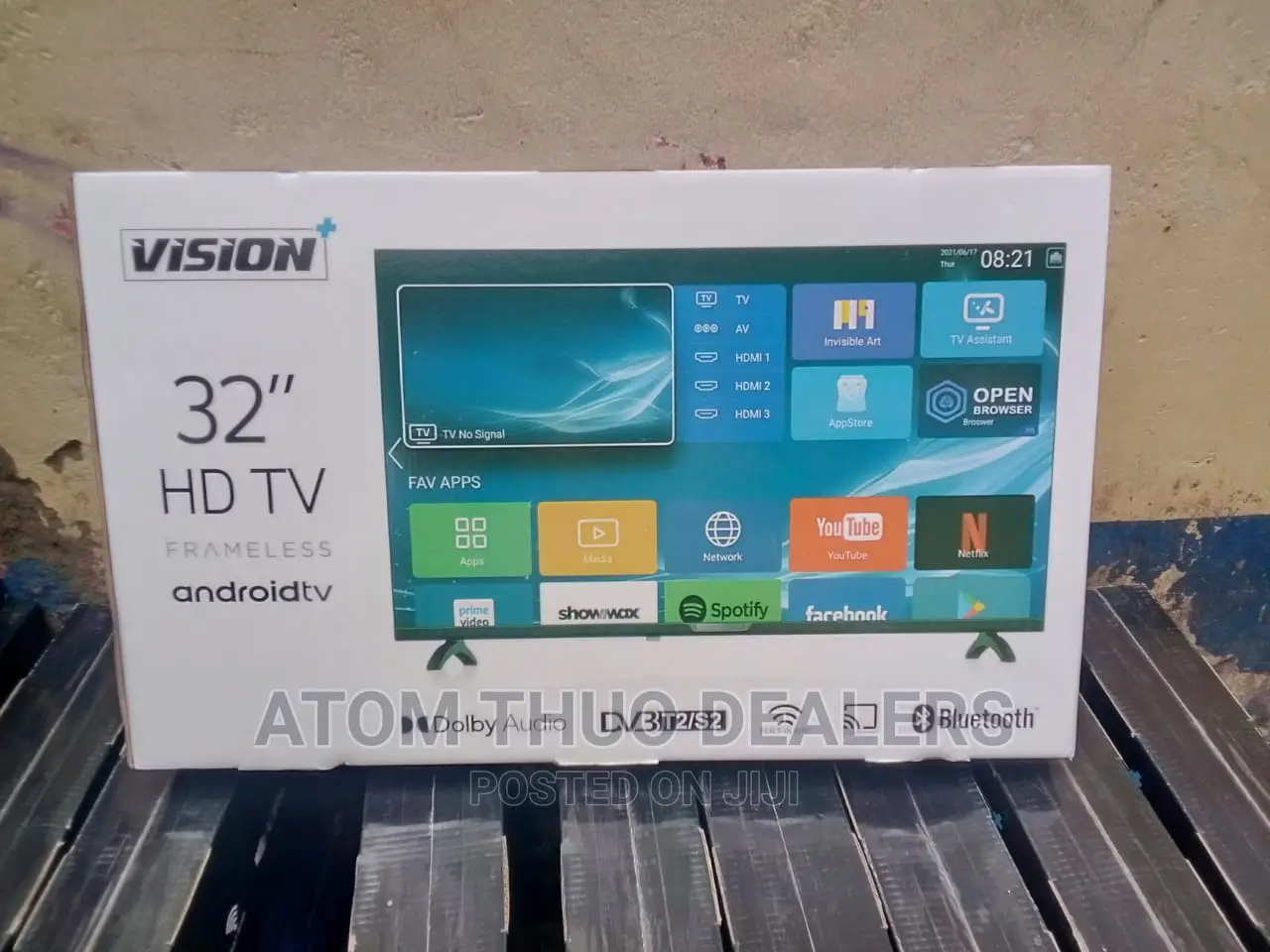 Vision Plus 32 Inch, Bluetooth, Frameless Smart Android Tv.