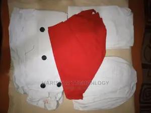 A Set Of Chef Jacket ,Apron,Chef's Hat And Chef's Tie