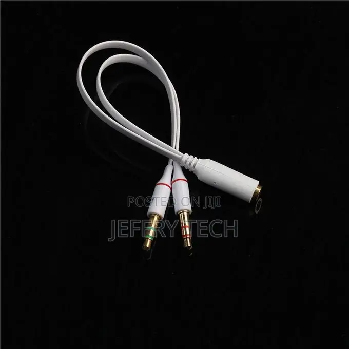 Y Splitter Cable 3.5mm Jack Microphone Headset Audio Splitte