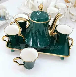 8pcs in 1 Tea Cup Set With Kettle and Tray