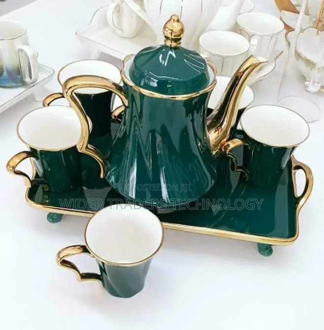 8pcs in 1 Tea Cup Set With Kettle and Tray