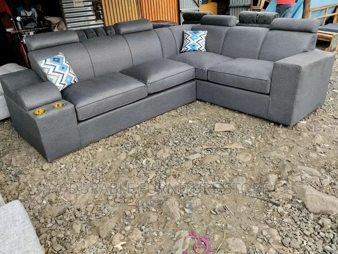 L Shape Sofa With Cup Holder