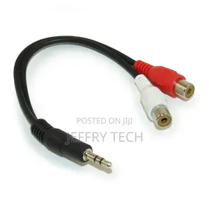 4 Inch Mini Jack 3.5mm Male Stereo Plug to 2 RCA Female Jack
