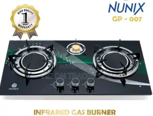 Nunix 3 Burner Infrared Glass Table Top Gas Stove✓