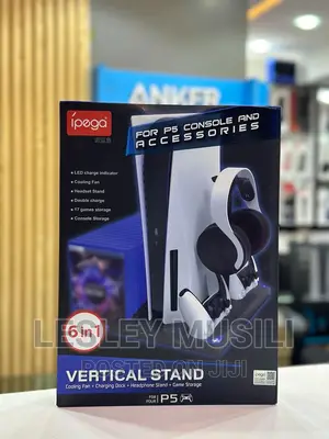 PS5 6 in 1 Vertical Stand With Cooling Fans Dual Port