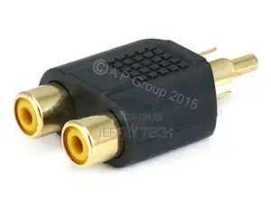 GOLD RCA Audio Cable Y Splitter Adapter Twin Phono Female To