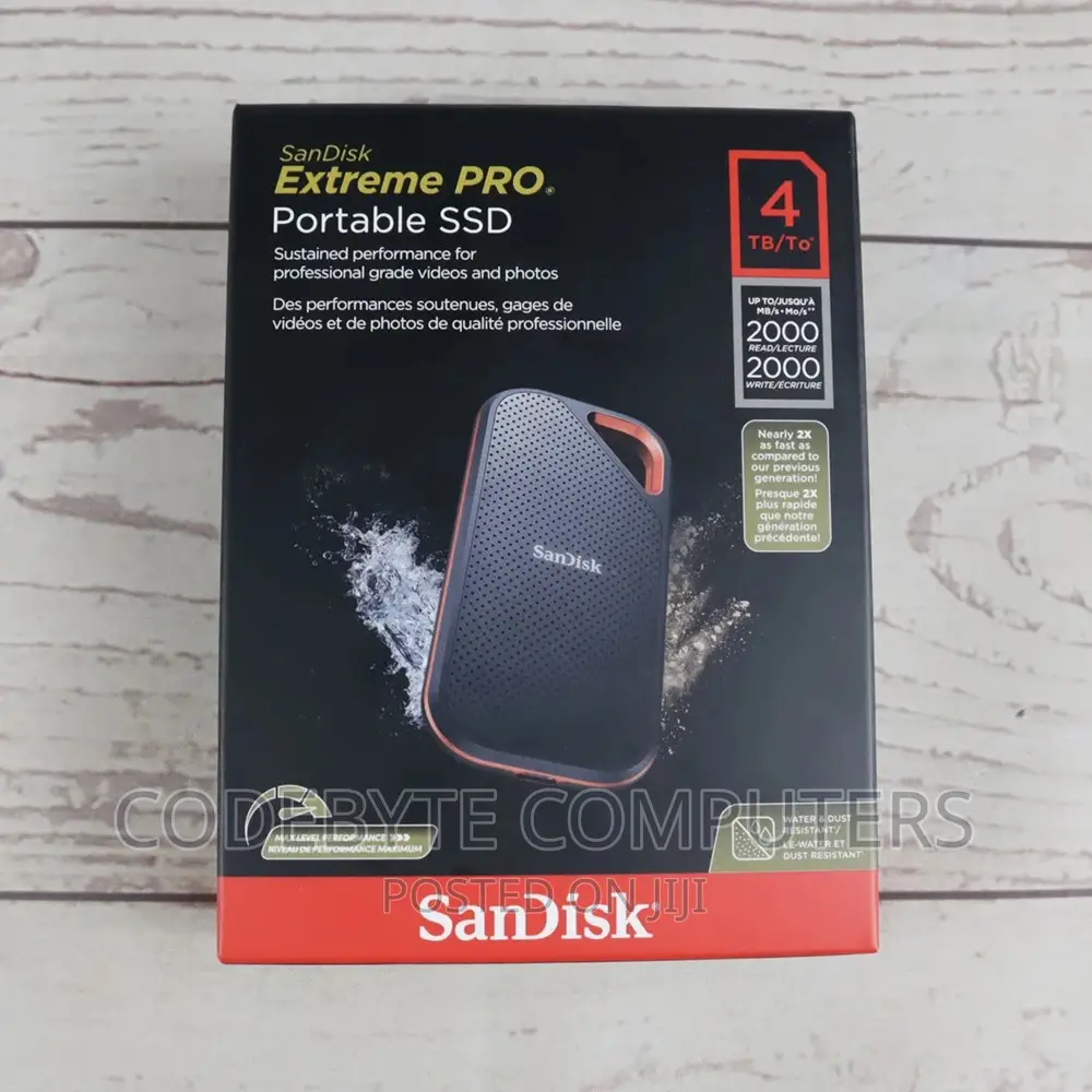 Sandisk E81 4TB Extreme Pro SSD Read/Write Speeds 2000mbps