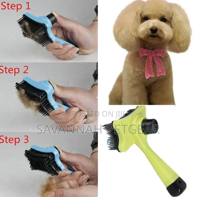 Slicker Pet Hair Remover Grooming Brush With Auto-Clean