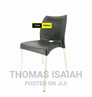 Black Bruno Strong Armless Comfortable Plastic Chair With Me