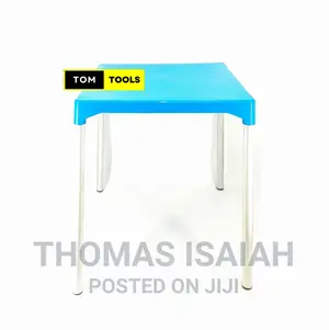 Blue 27 Inch Square Heavy Duty Plastic Top Table With Metal