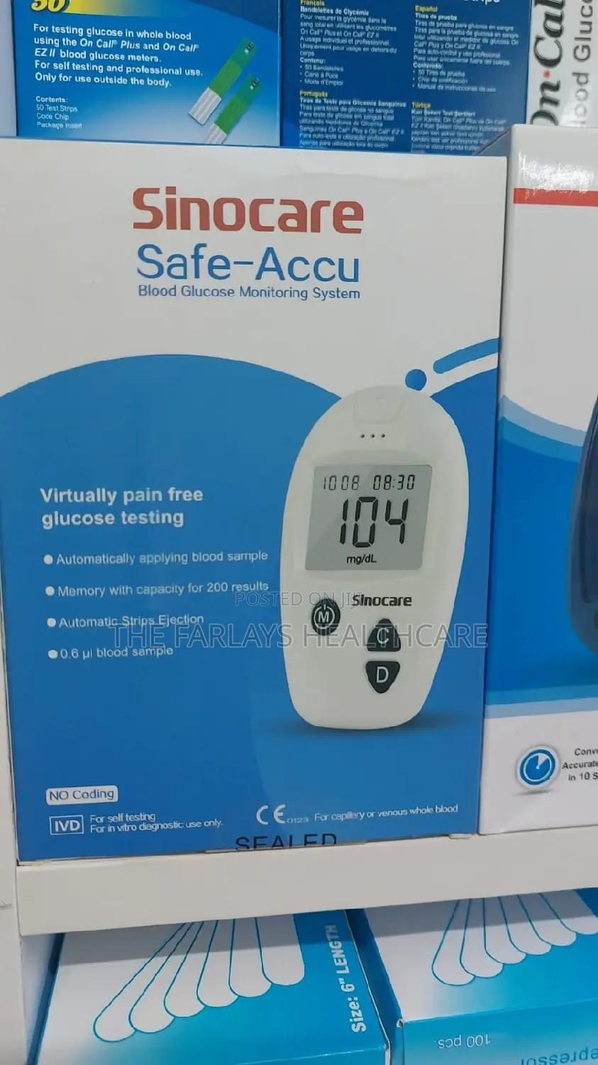 Sinocare Blood Glucometer Machine.