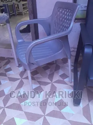 Grey Plastic Chair With Arms