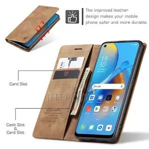 Caseme OPPO A98 4G Retro Flip Leather Wallet Case Brown